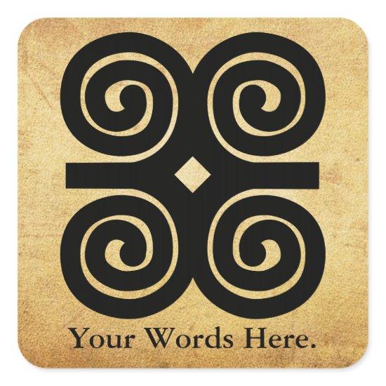 Dwennimmen - Strength and Humility Adinkra Symbol Square Sticker