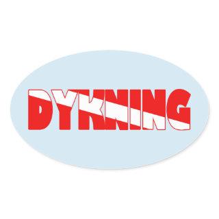 Dykning (Danish) Oval Sticker