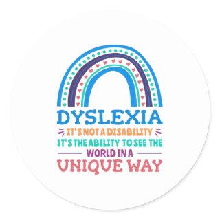Dyslexia Awareness Dyslexic Classic Round Sticker
