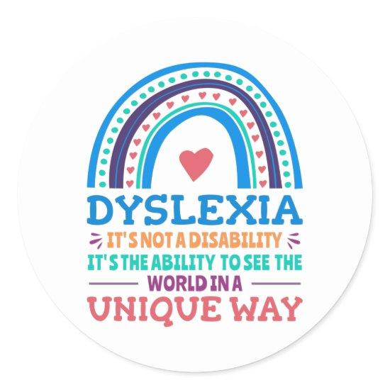 Dyslexia Awareness Dyslexic Classic Round Sticker