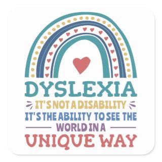 Dyslexia Awareness Dyslexic Square Sticker