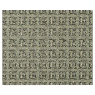 E - Embossed Vintage Monogram (Gold)