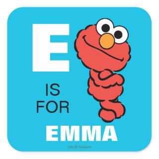 E is for Elmo | Add Your Name Square Sticker