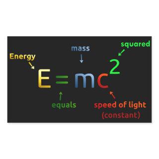 E = MC^2. E equals MC Squared Rectangular Sticker