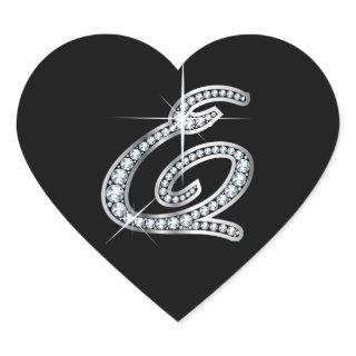 E Script Faux-"Diamond" Heart Sticker