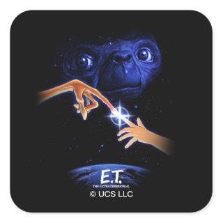 E.T. & Elliott Touching Fingertips Square Sticker