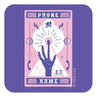 E.T. "Phone Home" Tarot Style Graphic Square Sticker