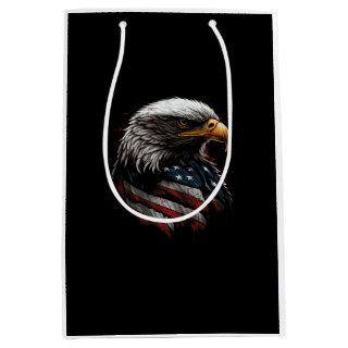 eagle design with american flag medium gift bag