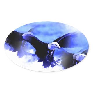 Eagle in Flight Oval Sticker