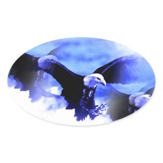 Eagle in Flight Oval Sticker