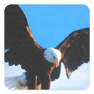 Eagle in Flight Square Sticker