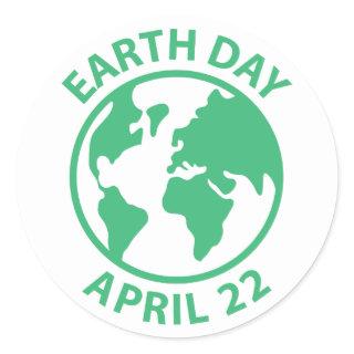 Earth Day, April 22 Classic Round Sticker