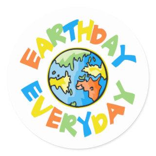 Earth Day Every Day Classic Round Sticker