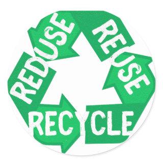 Earth Day Reduce Reuse Recycle Mobius Loop Classic Round Sticker