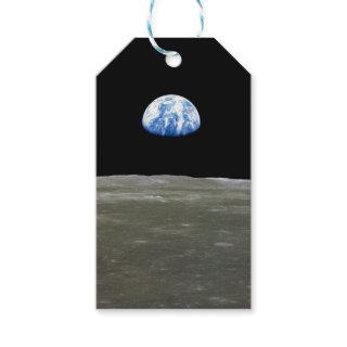 Earth from Moon in Black Space: Earthrise Gift Tags