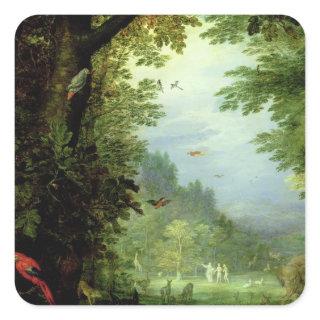 Earth or The Earthly Paradise, detail of Adam and Square Sticker