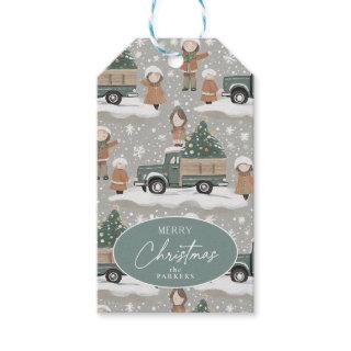 Earth Tones Christmas Pattern#2 ID1009 Gift Tags