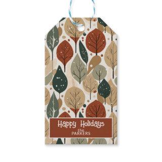Earth Tones Christmas Pattern#5 ID1009 Gift Tags