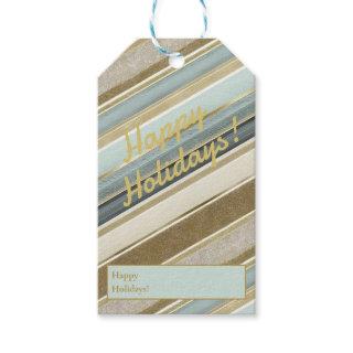 Earth Tones Gold Christmas Pattern#28 ID1009 Gift Tags