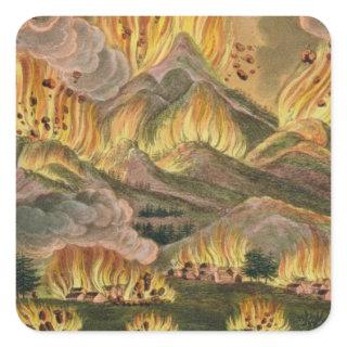 Earthquake and Eruption of the Mountain of Asama-y Square Sticker