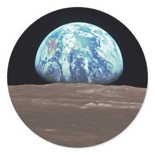 Earthrise from the Moon Classic Round Sticker