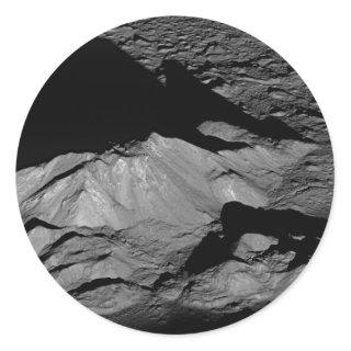Earth's Moon Tycho Crater Central Peak Classic Round Sticker