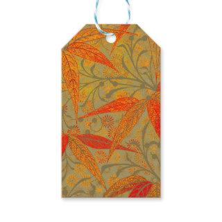 Earthy Bamboo Art Print Orange  Gift Tags