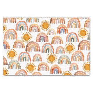 Earthy Modern Boho Rainbow and Sun  Tissue Paper