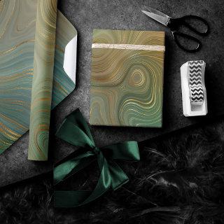 Earthy Olive Strata | Green and Gold Ink Agate
