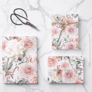 Earthy Pink Floral Botanical Watercolor Pattern  Sheets