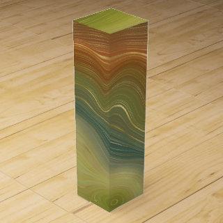 Earthy Retro Strata | Vintage Neutral Tone Agate Wine Box