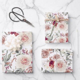 Earthy Shades Floral Botanical Watercolor Pattern  Sheets