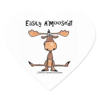 Easily A'moose'd Heart Sticker