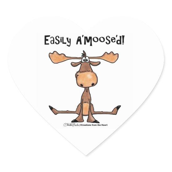 Easily A'moose'd Heart Sticker