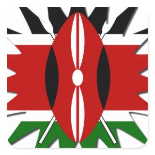 East African Constellation Kenyan Flag Star Design Square Sticker