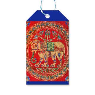 East Indian elephant print Gift Tags