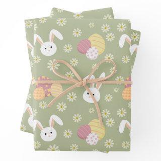 Easter Bunnies, Eggs and Flowers Pastel Colors    Sheets