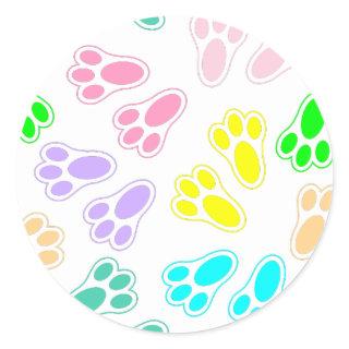 Easter Bunny Feet Pattern Custom Classic Round Sticker