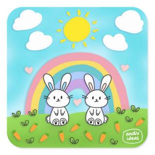 Easter Bunny Square Sticker