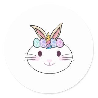 EASTER BUNNYCORN CLASSIC ROUND STICKER