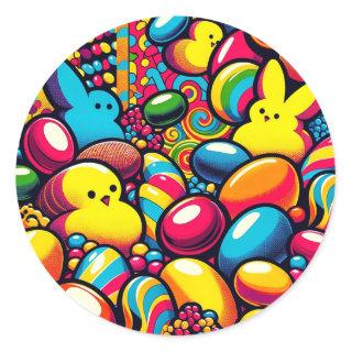 Easter Candy Art Classic Round Sticker