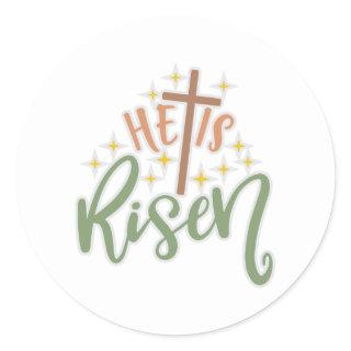 Easter Design He Is Risen Classic Round Sticker