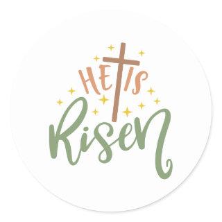 Easter Design He Is Risen Classic Round Sticker