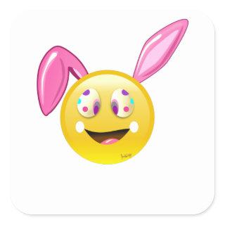 Easter Ears Emoji,bunny Shirt boys Girl Square Sticker
