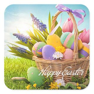 Easter - "Easter Basket" Square Sticker