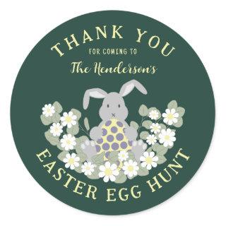 Easter Egg Hunt Bunny Floral  Classic Round Sticker