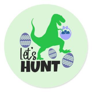 Easter egg hunt dinosaur Holiday Classic Round Sticker