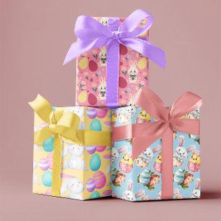 Easter Egg Watercolor Bunny Spring Pattern  Sheets