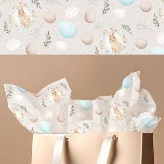 Easter Eggs & Bunny Pattern Beige Tissue Paper