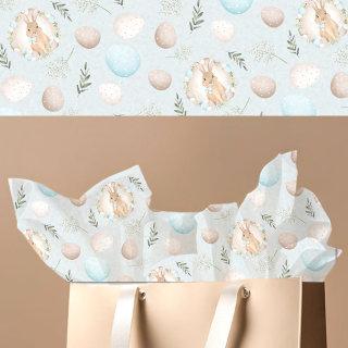 Easter Eggs & Bunny Pattern Blue Tissue Paper